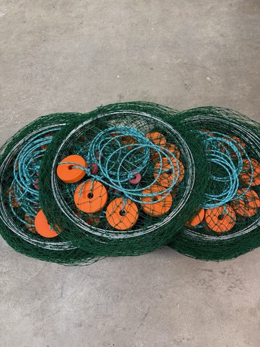Crab set nets with bait - crab, clips
